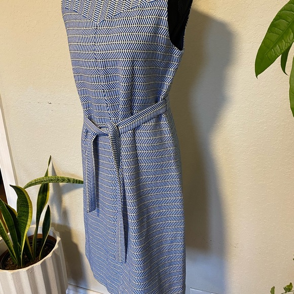 J. Crew Navy and White Patterned Midi Dress, nautical vibes - Picture 4 of 6